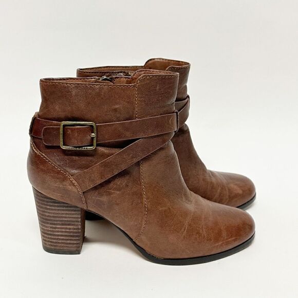 Cole Haan Grand OS Cassidy Leather Ankle Boots Buckle Sequoia Size 6 - Picture 2 of 14